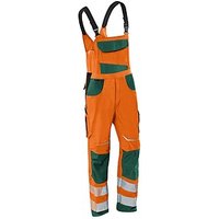 KÜBLER® unisex Warnschutz-Latzhose REFLECTIQ orange, moosgrün Größe 44