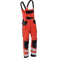 KÜBLER® unisex Warnschutz-Latzhose REFLECTIQ rot, schwarz Größe 46