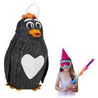relaxdays Piñata schwarz Pinguin