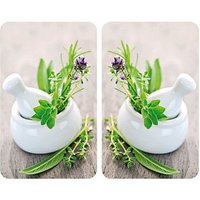 WENKO Herdabdeckplatten Kräutergarten bunt, 2 St.