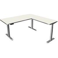Kerkmann Move 3 Premium elektrisch höhenverstellbarer Schreibtisch weiß L-Form, T-Fuß-Gestell silber 180,0 x 180,0 cm