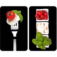 WENKO Herdabdeckplatten Caprese schwarz, 2 St.
