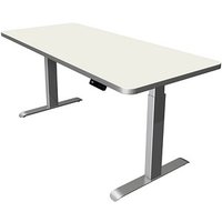 Kerkmann Move 3 Premium elektrisch höhenverstellbarer Schreibtisch weiß rechteckig, T-Fuß-Gestell silber 180,0 x 80,0 cm