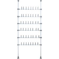 WENKO Teleskop-Schuhregal Herkules weiß, grau 94,0 x 9,0 x 165,0 – 300,0 cm