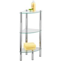 WENKO Badregal Yago silber 30,0 x 30,0 x 74,0 cm