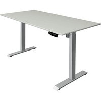 Kerkmann Move 1 elektrisch höhenverstellbarer Schreibtisch lichtgrau rechteckig, T-Fuß-Gestell silber 160,0 x 80,0 cm