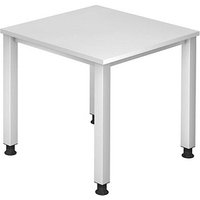 HAMMERBACHER Akandia höhenverstellbarer Schreibtisch weiß quadratisch, 4-Fuß-Gestell silber 80,0 x 80,0 cm HAMMERBACHER Akandia höhenverstellbarer Schreibtisch weiß quadratisch, 4-Fuß-Gestell silber 80,0 x 80,0 cm