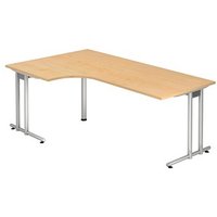HAMMERBACHER Prokura Schreibtisch ahorn L-Form, C-Fuß-Gestell silber 200,0 x 80,0/120,0 cm HAMMERBACHER Prokura Schreibtisch ahorn L-Form, C-Fuß-Gestell silber 200,0 x 80,0/120,0 cm