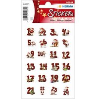 HERMA Adventskalenderzahlen Aufkleber mehrfarbig 72 St.