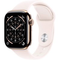 Apple Watch Series 11 42 mm Titan (GPS+Cellular) Sportarmband S/M blassrosa, roségold