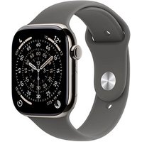 Apple Watch Series 11 46 mm Titan (GPS+Cellular) Sportarmband S/M steingrau, natur