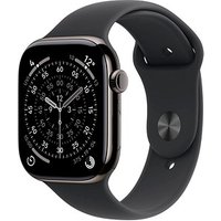 Apple Watch Series 11 46 mm Titan (GPS+Cellular) Sportarmband S/M schwarz, schiefer