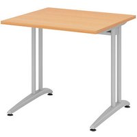 HAMMERBACHER Altus Schreibtisch buche quadratisch, C-Fuß-Gestell silber 80,0 x 80,0 cm HAMMERBACHER Altus Schreibtisch buche quadratisch, C-Fuß-Gestell silber 80,0 x 80,0 cm