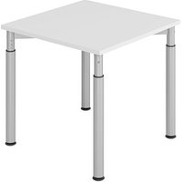 HAMMERBACHER YS08 höhenverstellbarer Schreibtisch lichtgrau quadratisch, 4-Fuß-Gestell silber 80,0 x 80,0 cm HAMMERBACHER YS08 höhenverstellbarer Schreibtisch lichtgrau quadratisch, 4-Fuß-Gestell silber 80,0 x 80,0 cm