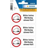 HERMA Hinweisetiketten 5738 Keine Werbung, schwarz 79,0 x 34,0 mm, 3 Etiketten