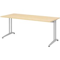 HAMMERBACHER Altus Schreibtisch ahorn rechteckig, C-Fuß-Gestell silber 180,0 x 80,0 cm HAMMERBACHER Altus Schreibtisch ahorn rechteckig, C-Fuß-Gestell silber 180,0 x 80,0 cm