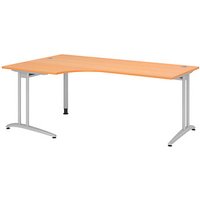 HAMMERBACHER BS82 Schreibtisch buche L-Form, C-Fuß-Gestell silber 200,0 x 80,0/120,0 cm HAMMERBACHER BS82 Schreibtisch buche L-Form, C-Fuß-Gestell silber 200,0 x 80,0/120,0 cm