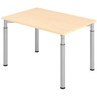HAMMERBACHER Mirakel höhenverstellbarer Schreibtisch ahorn rechteckig, 4-Fuß-Gestell silber 120,0 x 80,0 cm HAMMERBACHER Mirakel höhenverstellbarer Schreibtisch ahorn rechteckig, 4-Fuß-Gestell silber 120,0 x 80,0 cm