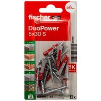 fischer DuoPower 6x30 S 2K 534997 Dübel mit Schrauben Ø 6 mm x 30 mm, 12 St. fischer DuoPower 6x30 S 2K 534997 Dübel mit Schrauben Ø 6 mm x 30 mm, 12 St.