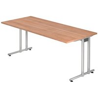 HAMMERBACHER Prokura Schreibtisch nussbaum rechteckig, C-Fuß-Gestell silber 180,0 x 80,0 cm HAMMERBACHER Prokura Schreibtisch nussbaum rechteckig, C-Fuß-Gestell silber 180,0 x 80,0 cm