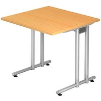 HAMMERBACHER Prokura Schreibtisch buche quadratisch, C-Fuß-Gestell silber 80,0 x 80,0 cm HAMMERBACHER Prokura Schreibtisch buche quadratisch, C-Fuß-Gestell silber 80,0 x 80,0 cm