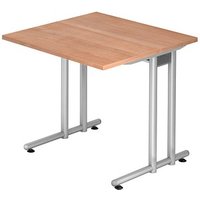 HAMMERBACHER NS08 Schreibtisch nussbaum quadratisch, C-Fuß-Gestell silber 80,0 x 80,0 cm HAMMERBACHER NS08 Schreibtisch nussbaum quadratisch, C-Fuß-Gestell silber 80,0 x 80,0 cm
