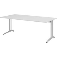 HAMMERBACHER Altus Schreibtisch grau rechteckig, C-Fuß-Gestell silber 200,0 x 100,0 cm HAMMERBACHER Altus Schreibtisch grau rechteckig, C-Fuß-Gestell silber 200,0 x 100,0 cm