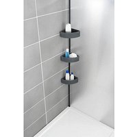 WENKO Teleskop-Duschregal Villata schwarz 28,0 x 20,5 x 78,0-275,0 cm