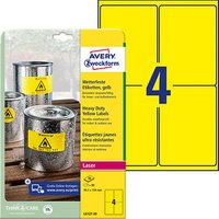 80 AVERY Zweckform wetterfeste Folienetiketten L6127-20 gelb 99,1 x 139,0 mm 80 AVERY Zweckform wetterfeste Folienetiketten L6127-20 gelb 99,1 x 139,0 mm