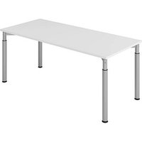 HAMMERBACHER Mirakel höhenverstellbarer Schreibtisch lichtgrau rechteckig, 4-Fuß-Gestell silber 180,0 x 80,0 cm HAMMERBACHER Mirakel höhenverstellbarer Schreibtisch lichtgrau rechteckig, 4-Fuß-Gestell silber 180,0 x 80,0 cm