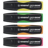 STABILO GREEN BOSS Textmarker farbsortiert, 4 St.