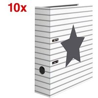 10 HERMA Stars Motivordner weiß Liniert mit Stern 7,0 cm DIN A4