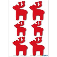 HERMA Aufkleber 6548 Elche, rot, 6 Etiketten