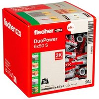 fischer DuoPower 6x50 S 2K 538255 Dübel mit Schrauben Ø 6 mm x 50 mm, 50 St. fischer DuoPower 6x50 S 2K 538255 Dübel mit Schrauben Ø 6 mm x 50 mm, 50 St.