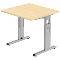 HAMMERBACHER Gradeo höhenverstellbarer Schreibtisch ahorn quadratisch, C-Fuß-Gestell silber 80,0 x 80,0 cm HAMMERBACHER Gradeo höhenverstellbarer Schreibtisch ahorn quadratisch, C-Fuß-Gestell silber 80,0 x 80,0 cm