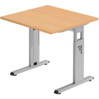 HAMMERBACHER Gradeo höhenverstellbarer Schreibtisch buche quadratisch, C-Fuß-Gestell silber 80,0 x 80,0 cm HAMMERBACHER Gradeo höhenverstellbarer Schreibtisch buche quadratisch, C-Fuß-Gestell silber 80,0 x 80,0 cm