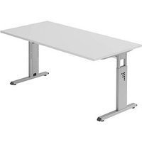 HAMMERBACHER OS 16 Gradeo höhenverstellbarer Schreibtisch lichtgrau rechteckig, C-Fuß-Gestell silber 160,0 x 80,0 cm HAMMERBACHER OS 16 Gradeo höhenverstellbarer Schreibtisch lichtgrau rechteckig, C-Fuß-Gestell silber 160,0 x 80,0 cm
