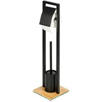 WENKO WC-Garnitur Bambusa schwarz Metall