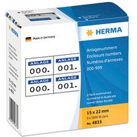 HERMA Klebenummern 4833 Zahlen, weiß/blau 15,0 x 22,0 mm, 2×1.000 Etiketten