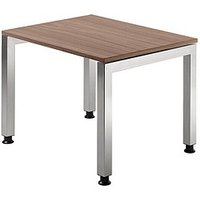 HAMMERBACHER JS08 höhenverstellbarer Schreibtisch nussbaum rechteckig, 4-Fuß-Gestell silber 80,0 x 80,0 cm HAMMERBACHER JS08 höhenverstellbarer Schreibtisch nussbaum rechteckig, 4-Fuß-Gestell silber 80,0 x 80,0 cm