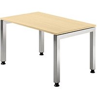 HAMMERBACHER JS12 höhenverstellbarer Schreibtisch ahorn rechteckig, 4-Fuß-Gestell silber 120,0 x 80,0 cm HAMMERBACHER JS12 höhenverstellbarer Schreibtisch ahorn rechteckig, 4-Fuß-Gestell silber 120,0 x 80,0 cm