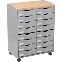 PAPERFLOW Bürowagen grau 55,2 x 35,0 x 74,5, ohne Rollen 69,0 cm