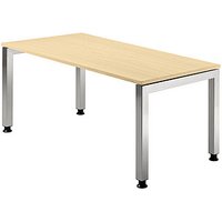 HAMMERBACHER JS16 höhenverstellbarer Schreibtisch ahorn rechteckig, 4-Fuß-Gestell silber 160,0 x 80,0 cm HAMMERBACHER JS16 höhenverstellbarer Schreibtisch ahorn rechteckig, 4-Fuß-Gestell silber 160,0 x 80,0 cm
