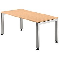 HAMMERBACHER JS16 höhenverstellbarer Schreibtisch buche rechteckig, 4-Fuß-Gestell silber 160,0 x 80,0 cm HAMMERBACHER JS16 höhenverstellbarer Schreibtisch buche rechteckig, 4-Fuß-Gestell silber 160,0 x 80,0 cm