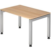 HAMMERBACHER Prokura höhenverstellbarer Schreibtisch eiche rechteckig, 4-Fuß-Gestell silber 120,0 x 80,0 cm HAMMERBACHER Prokura höhenverstellbarer Schreibtisch eiche rechteckig, 4-Fuß-Gestell silber 120,0 x 80,0 cm