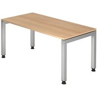 HAMMERBACHER Prokura höhenverstellbarer Schreibtisch eiche rechteckig, 4-Fuß-Gestell silber 160,0 x 80,0 cm HAMMERBACHER Prokura höhenverstellbarer Schreibtisch eiche rechteckig, 4-Fuß-Gestell silber 160,0 x 80,0 cm