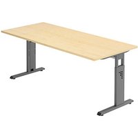 HAMMERBACHER OS 19 höhenverstellbarer Schreibtisch ahorn rechteckig, C-Fuß-Gestell grau 180,0 x 80,0 cm HAMMERBACHER OS 19 höhenverstellbarer Schreibtisch ahorn rechteckig, C-Fuß-Gestell grau 180,0 x 80,0 cm