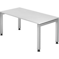HAMMERBACHER Prokura höhenverstellbarer Schreibtisch weiß rechteckig, 4-Fuß-Gestell silber 160,0 x 80,0 cm HAMMERBACHER Prokura höhenverstellbarer Schreibtisch weiß rechteckig, 4-Fuß-Gestell silber 160,0 x 80,0 cm