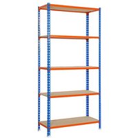 Simonrack Schwerlastregal MADERCLICK PLUS 5/500 458100025201055 blau, orange 100,0 x 50,0 x 200,0 cm