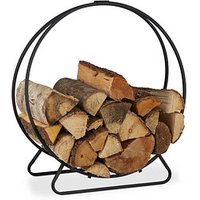 relaxdays Kaminholzkorb schwarz 61,0 x 26,0 x 65,0 cm